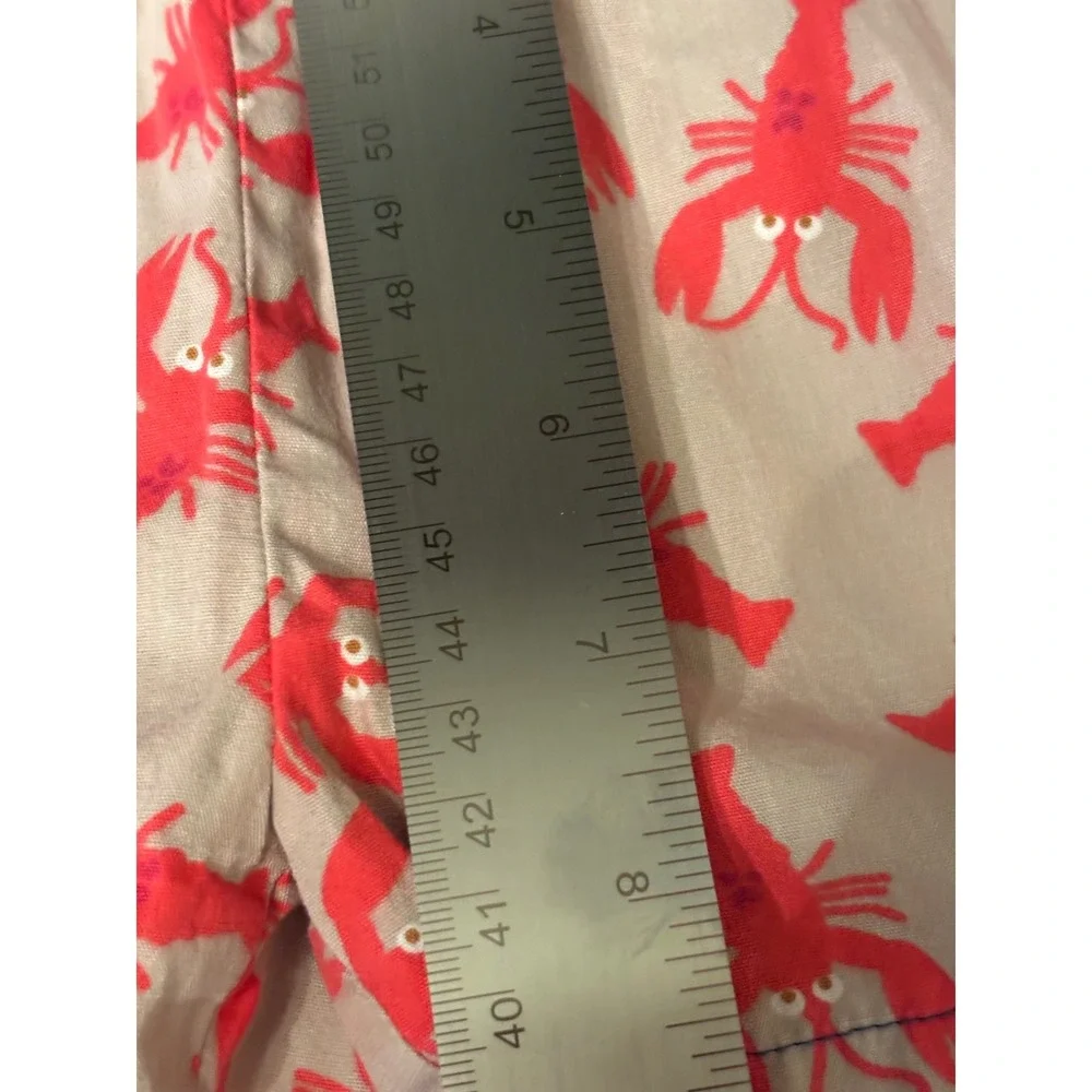 Southern Sunshine Kids Lobster Print Cotton Shorts Tan Red Size 3T Made in USA - Picture 7 of 8